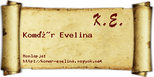 Komár Evelina névjegykártya